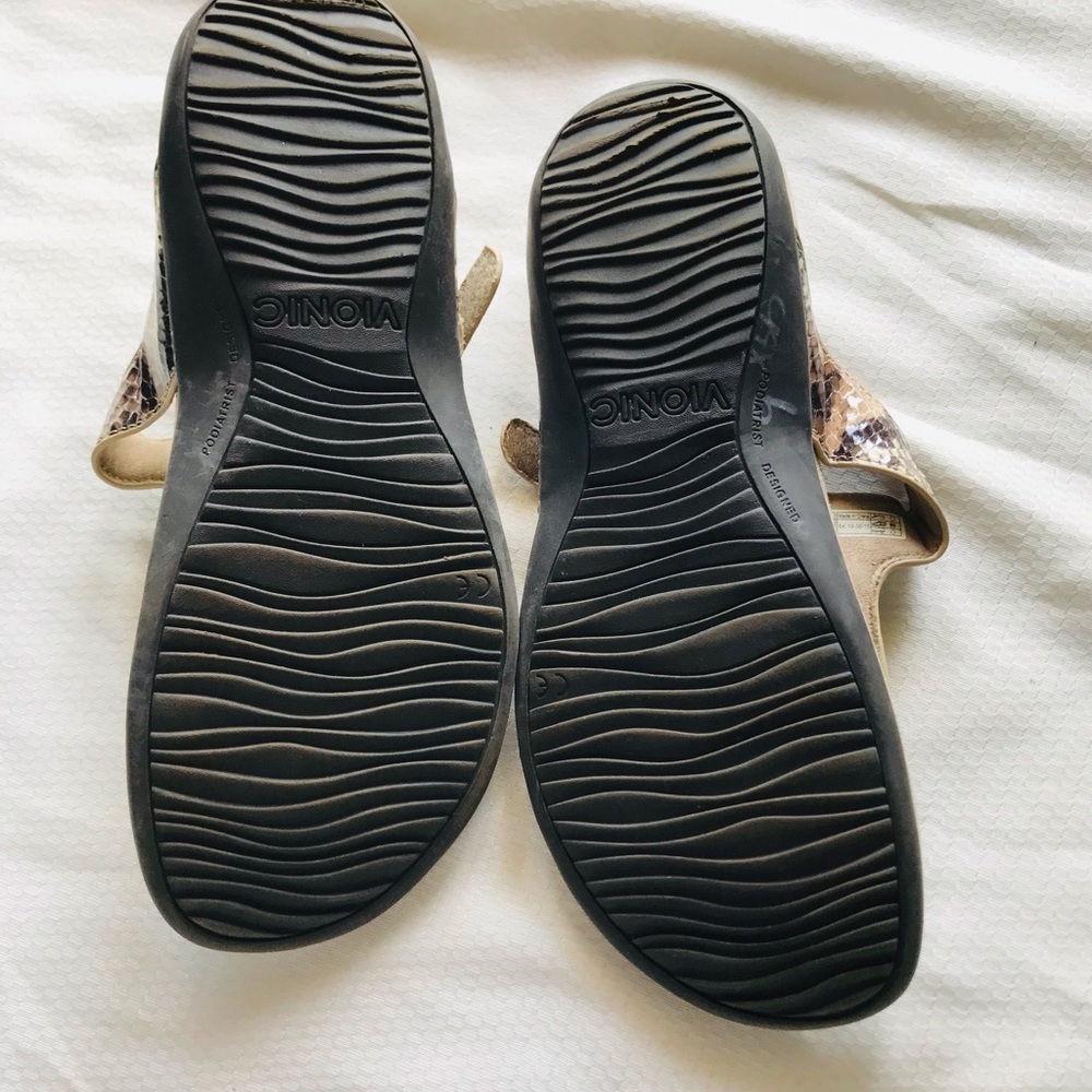 Vionic Snake Print Sandals With Toe Loop - image 7